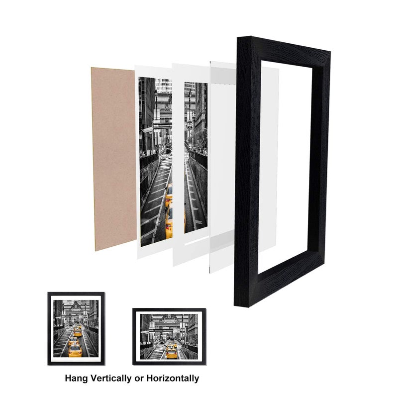 Finefrarm 12x16 Frames Display 11x14 Picture with Mat or 12 x 16 Photo Without Mats Black Picture Frames Wall Art for Living Room and Office Wall Mounting Decor - Image 3